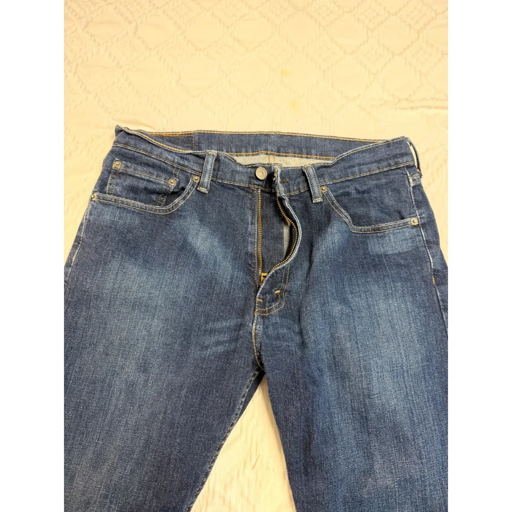 Levis 505 Regular Fit Straight Leg Mens Blue Denim Jeans 33x30 Medium Wash